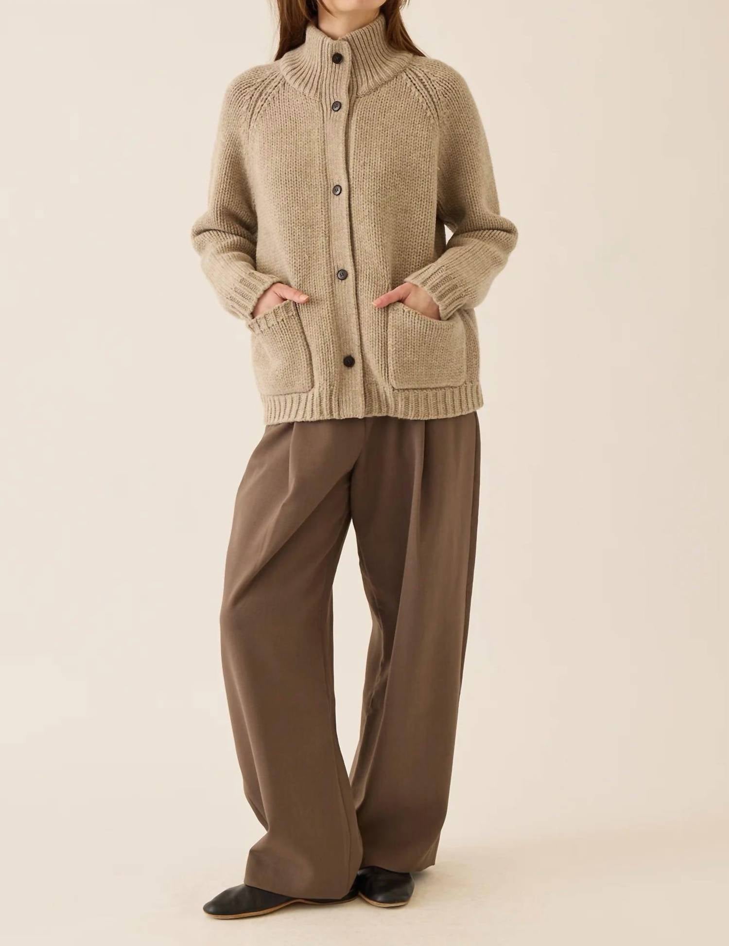 DEMYLEE New York Kamila Chunky Cardigan in oatmeal - women's cardigan