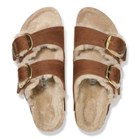 BIRKENSTOCK Women's Arizona Big Buckle Shearling Sandal in cognac - women's sandal - alternate view