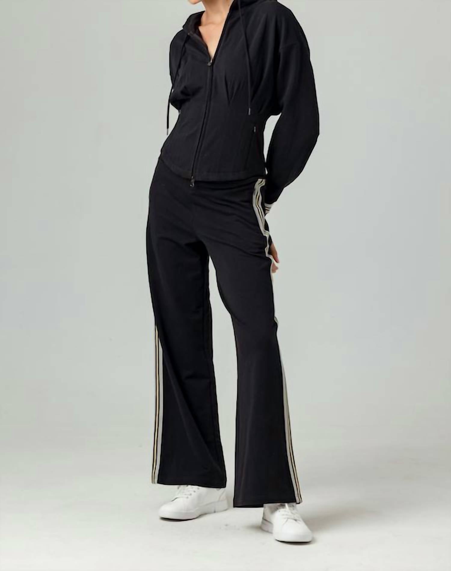sundays Analyse Straight Leg Loose Fit Pant in black - women's pants