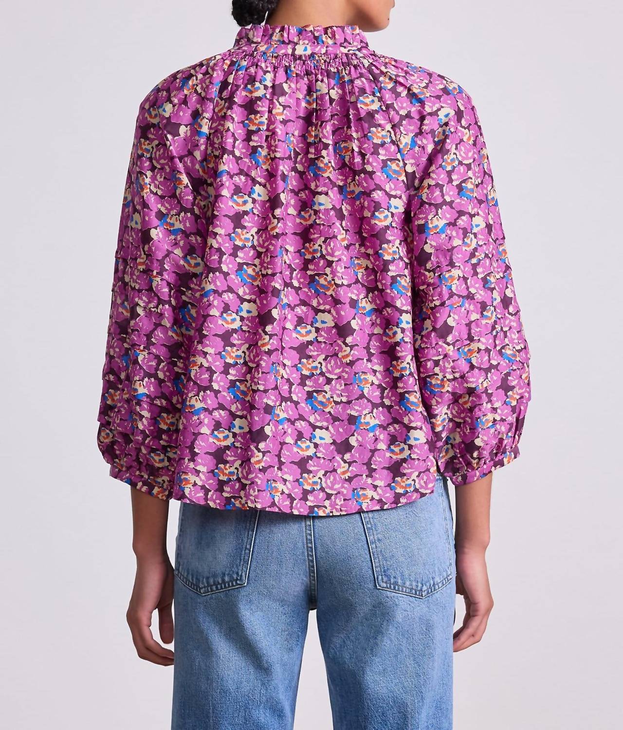 Apiece Apart - Trini V Neck Puff Sleeves Top