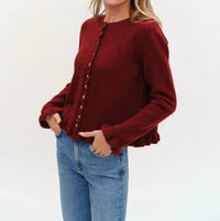 Six/Fifty - Chelsea Ruffle Trim Cardigan