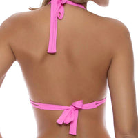 Luli Fama Brilla Triangle Halter Top in pink - women's swimwear - view 6