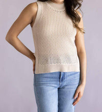 Elan - Sleeveless Open Knit Top