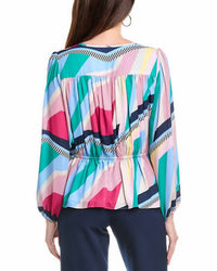 Tahari - Multicolor Pleated Top