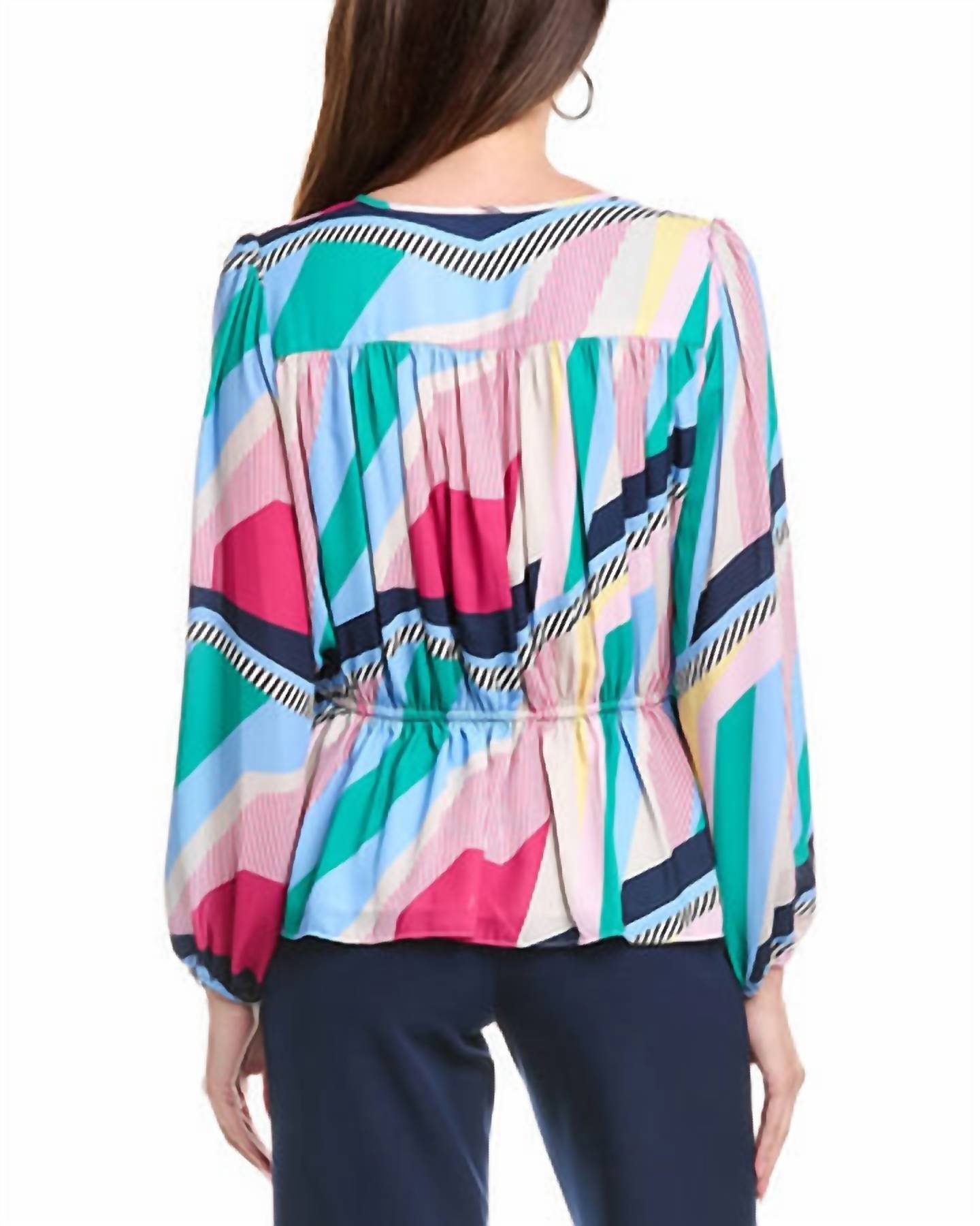 Tahari - Multicolor Pleated Top