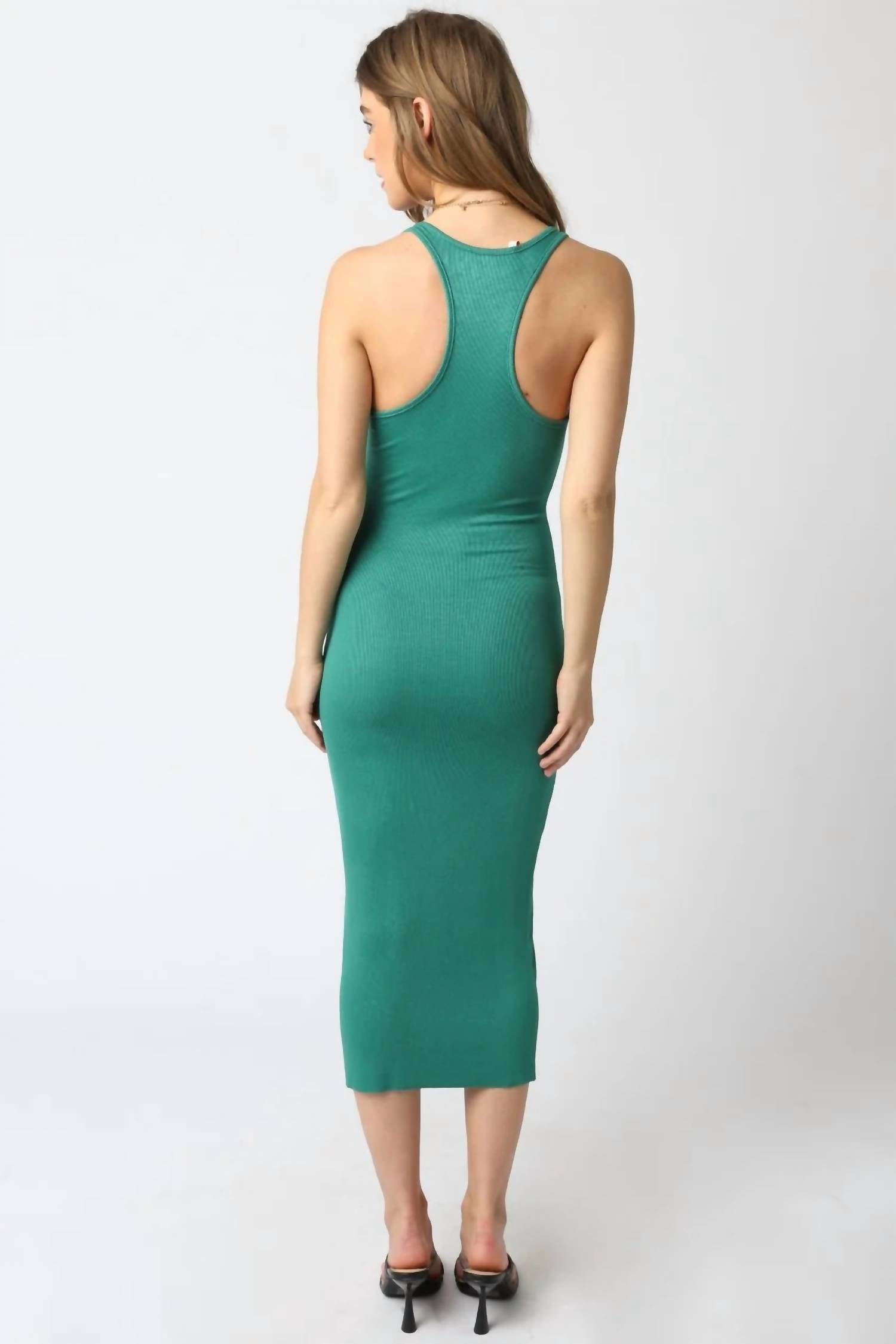 Golden - Jezebel Ribbed Racerback Bodycon Dress