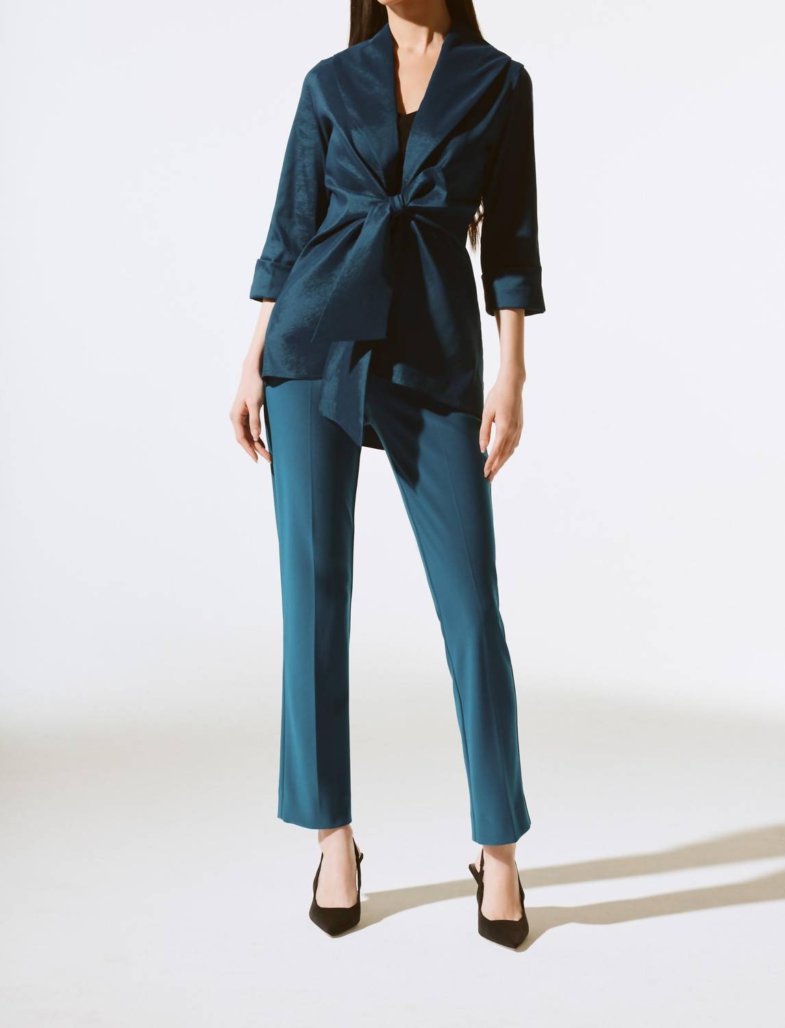 Joseph Ribkoff - Stretch Taffeta Front Tie Cover Up