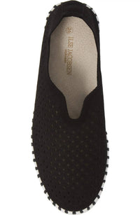 Ilse Jacobsen Women's Tulip 139 Perforated Slip-on Sneaker Shoe in black - women's sneaker - alternate view