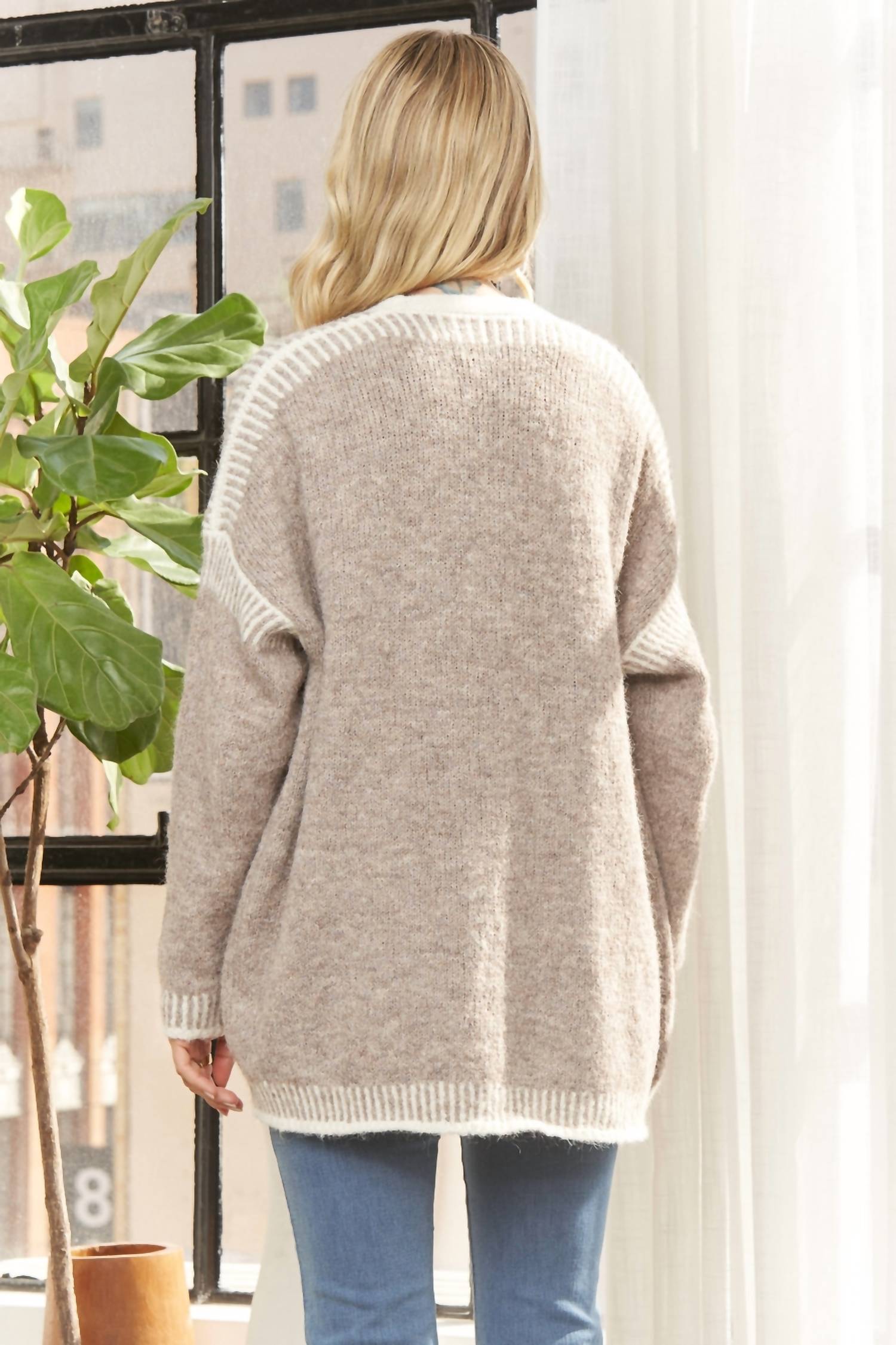 Adora - Stitching Cardigan - Plus