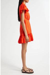 Cinq A Sept - Lila Asymmetric Ruffle Taffeta Mini Dress