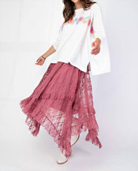 Easel - Alana All Over Lace Sharkbite Maxi Skirt