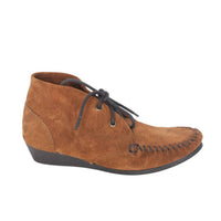 MINNETONKA Women’s Wedge Chukka Moccasin Shoes in brown - women's shoe
