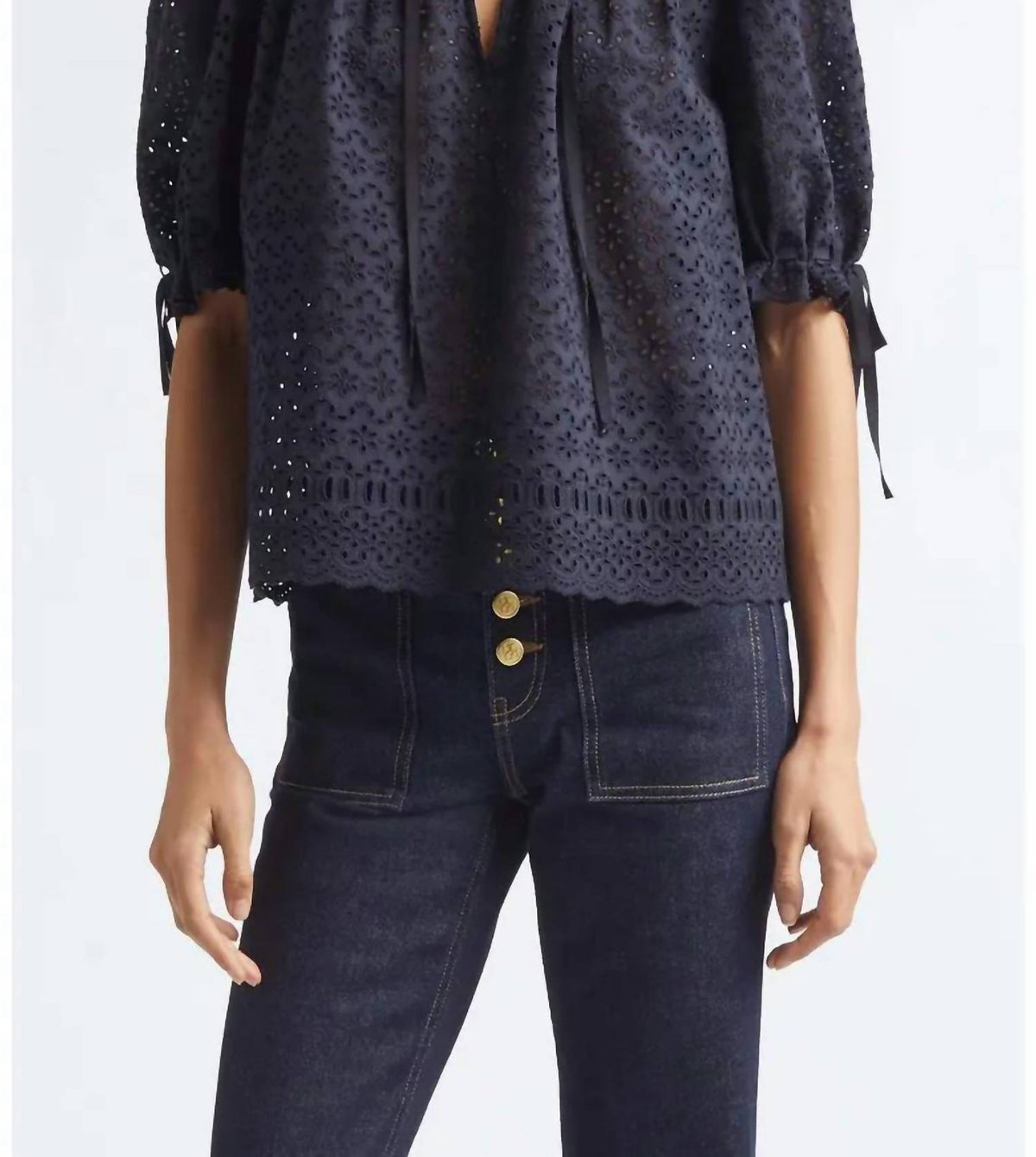 Ulla Johnson - Alouette Eyelet Puff Shoulder Top