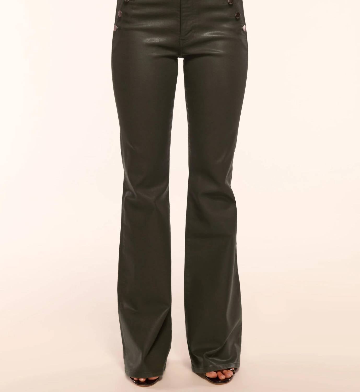 Ramy Brook Coated Helena Pant in deep olive - women's jeans