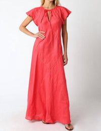 Olivaceous - Ava Linen Dress