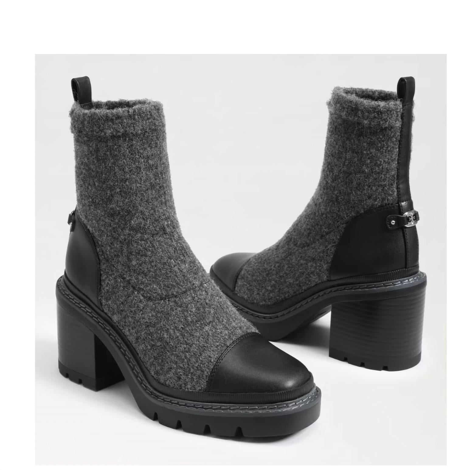 Sam Edelman Women's Rozanna Boots in charcoal - women's shoe - detail view