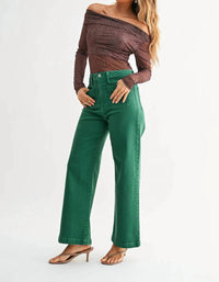 Just Black Denim - Patch Pocket Wide Leg Jeans