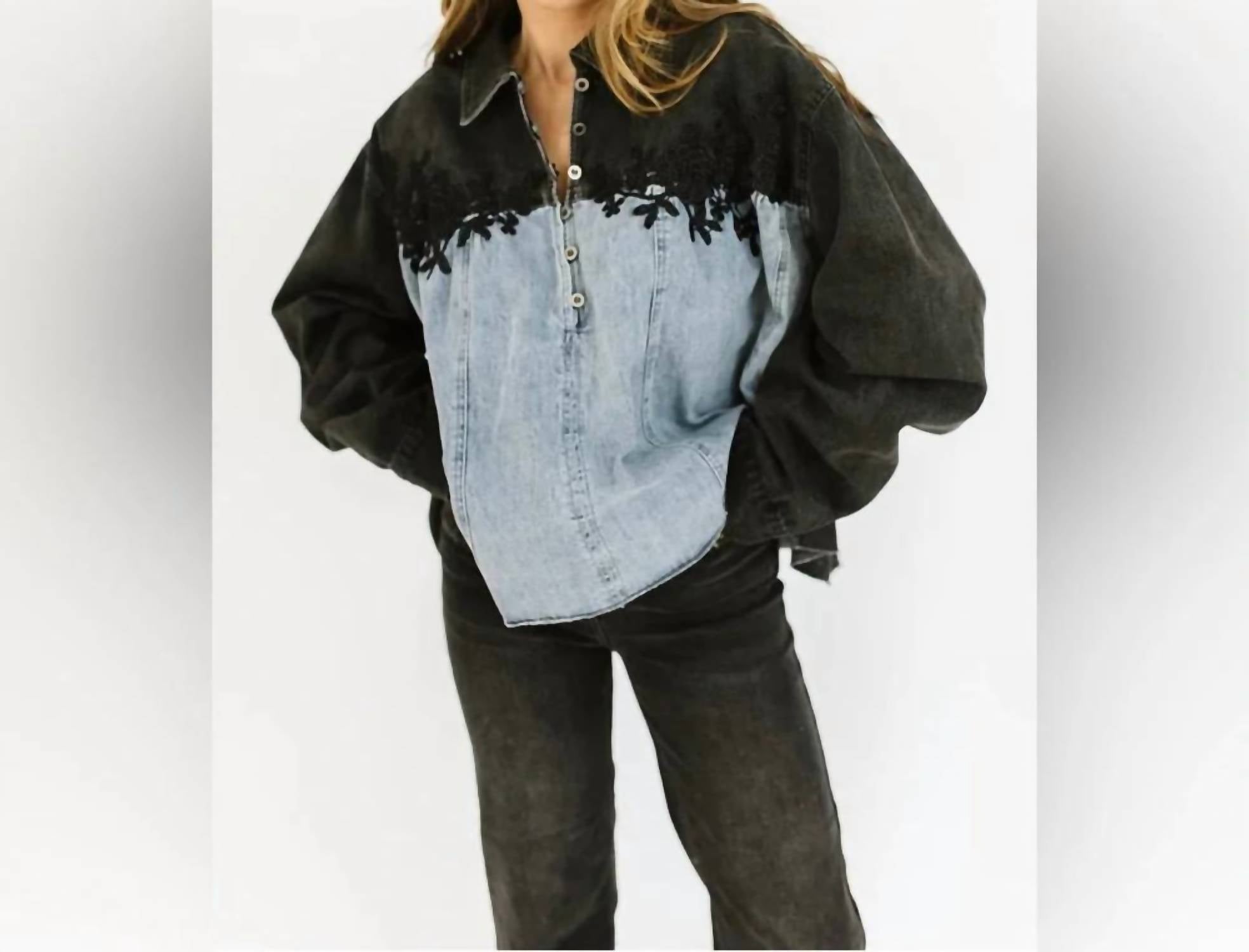 Bucketlist - Colby Denim Pullover Top