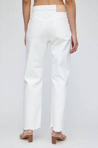 Moussy Women's Aurora Wide Straight Jeans in white - women's jeans - alternate view
