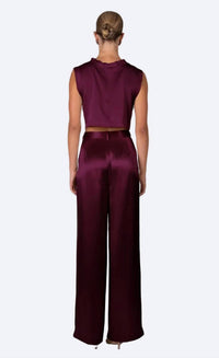 Nonchalant Label Esme High Rise Pants in plum - women's pants - detail view