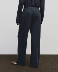 Mijeong Park Wool Cotton Jersey Pants in navy - women's pants - detail view