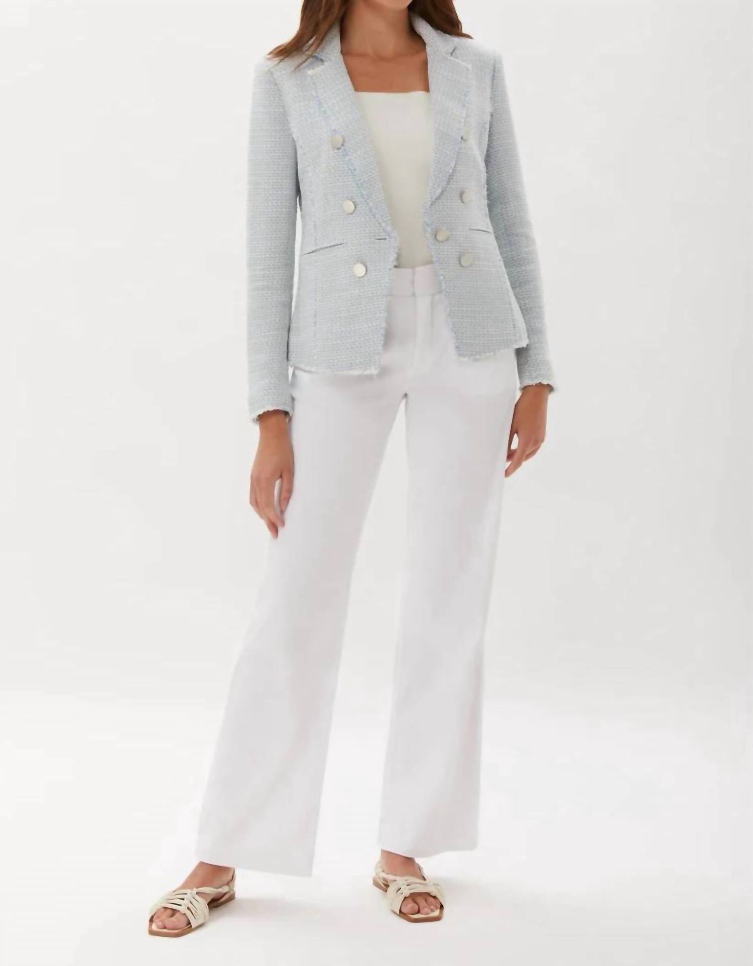 Ecru - Plaid Fitted Blazer
