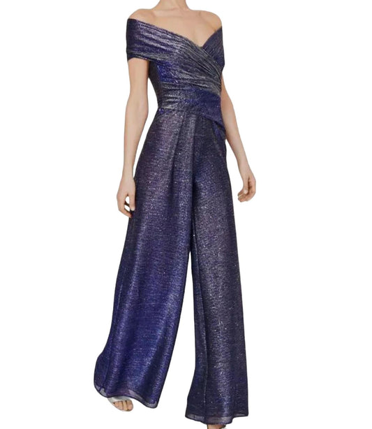 Talbot Runhof - METALLIC VOILLE JUMPSUIT