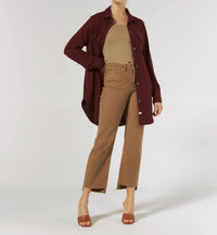 7Diamonds Generation Buttery-soft Shacket in brick - women's jacket - detail view