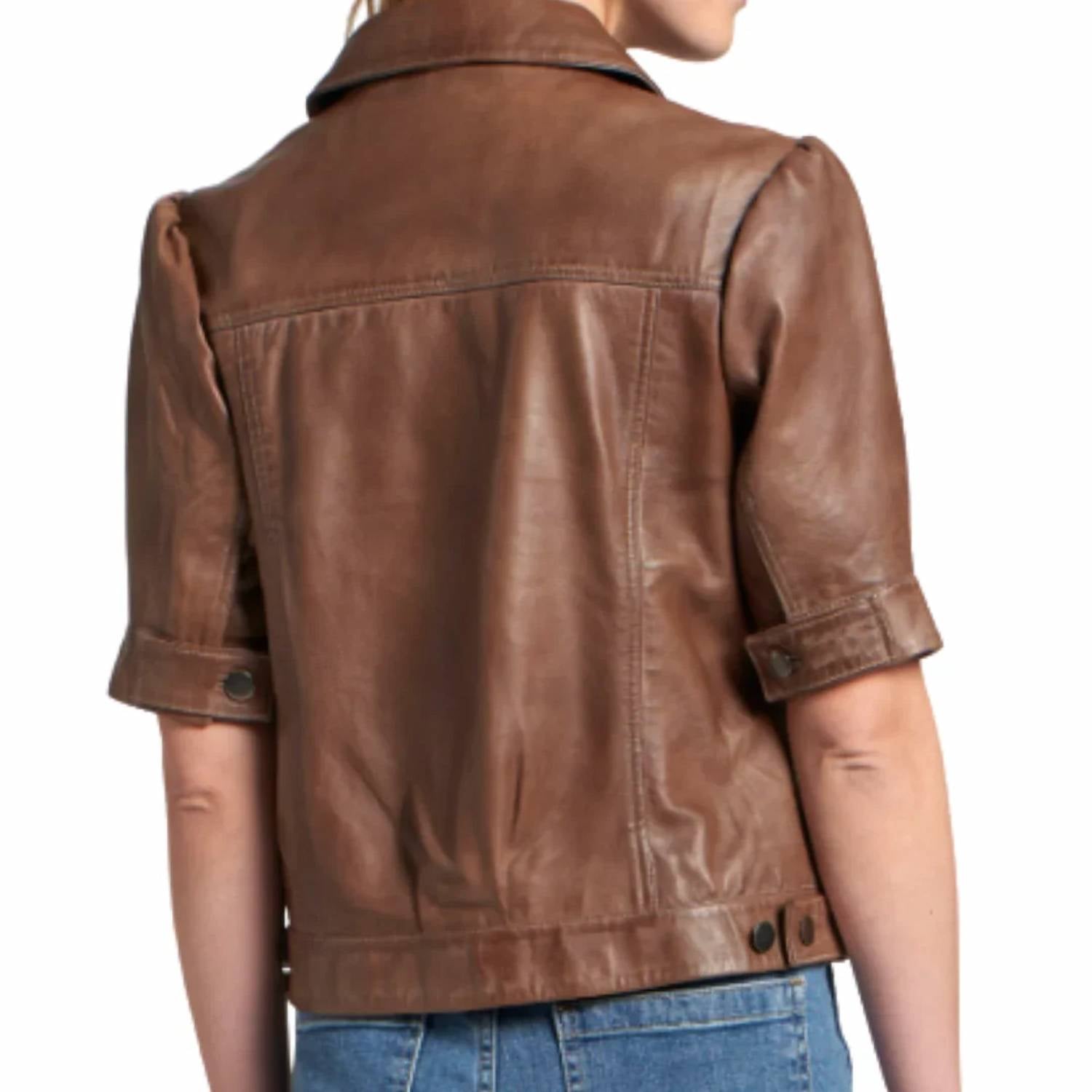 11 Uptown - Short Sleeve Leather Jacket