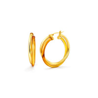 Gold & Honey - Women's Crossover Lucite Hoop Earrings