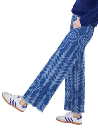 Hayley Menzies - Laser Printed Cropped Wide Leg Jeans