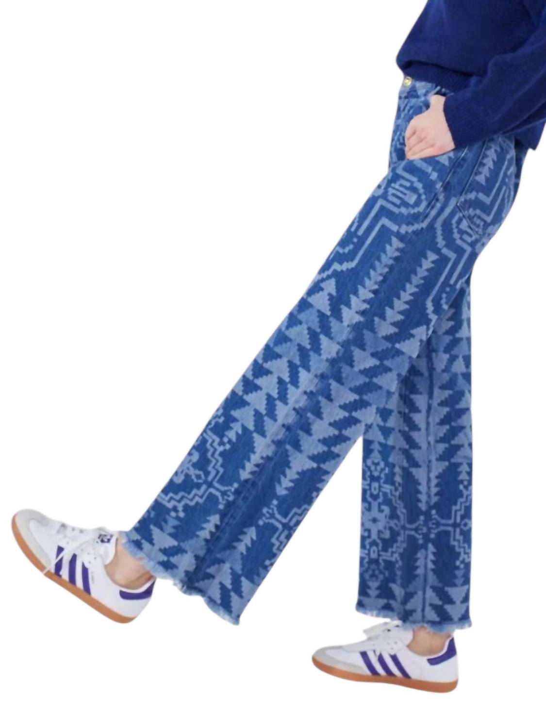 Hayley Menzies - Laser Printed Cropped Wide Leg Jeans