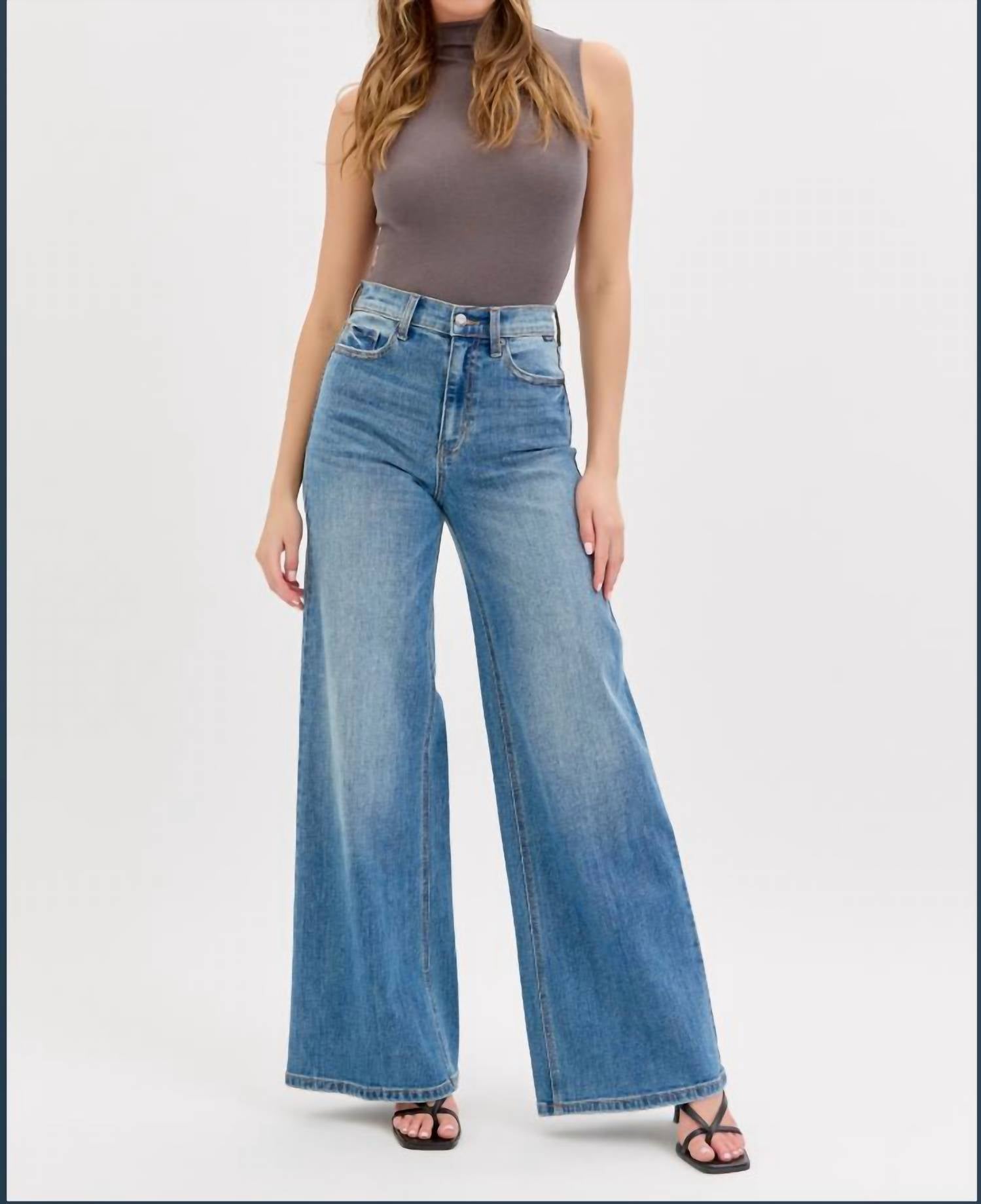 CELLO Sarah High-rise Wide Leg Jeans in medium wash - women's jeans - view 4