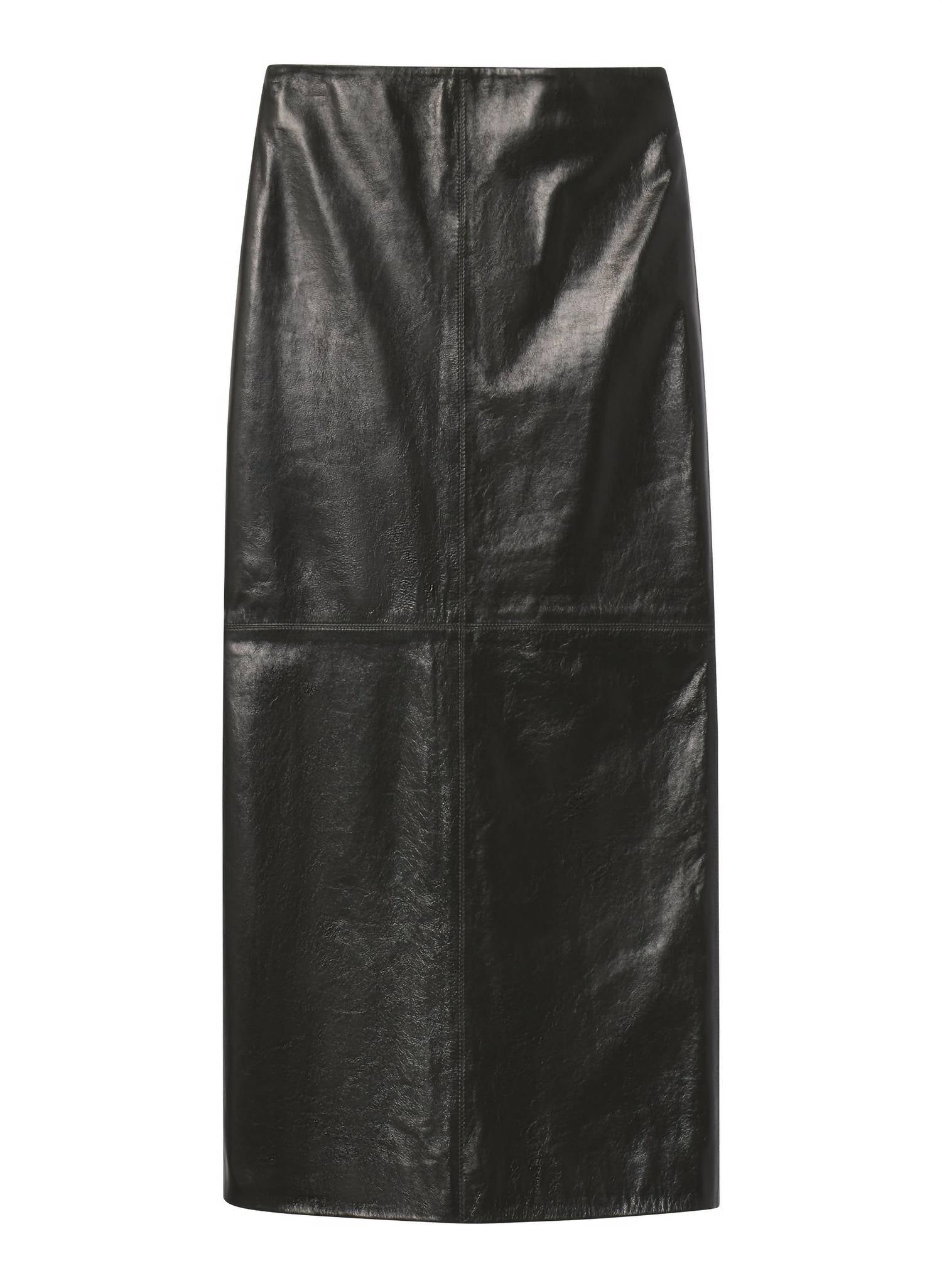 A.L.C. - Marta Glossy Leather Midi Skirt