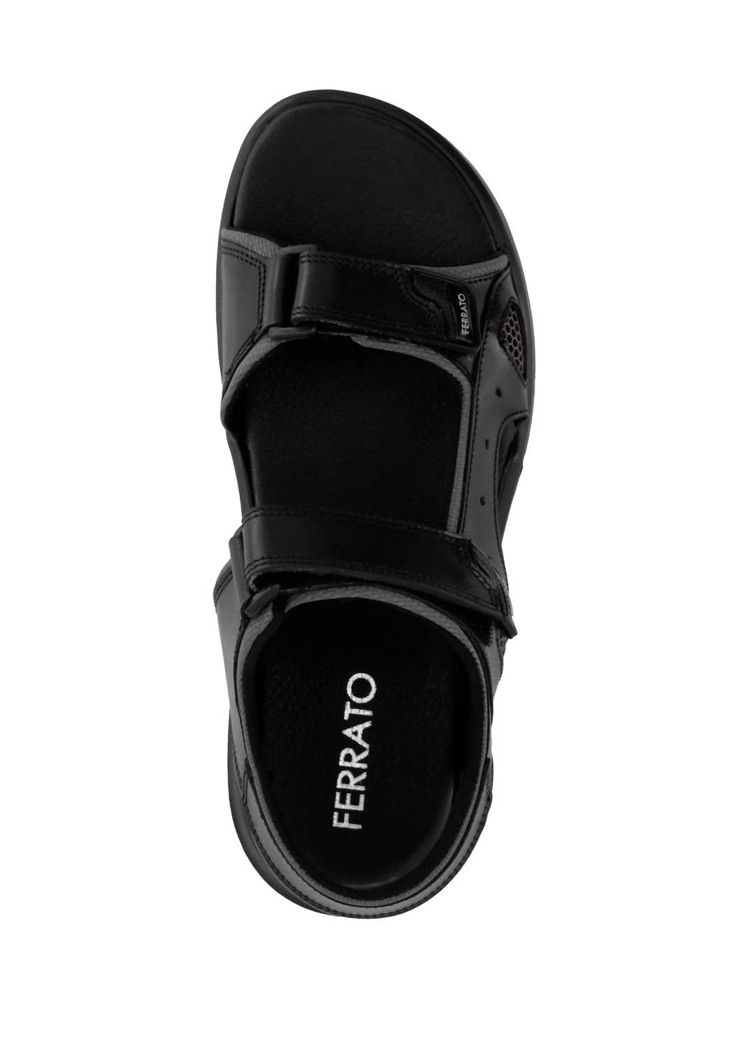 Ferrato Men's Leather Sandals in black 1 - men's sandal - view 4