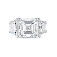 Diana M Jewels - 6.00cts Asscher-cut Lab-grown Diamond Ring With 0.80cts Trapezoid Side Stones