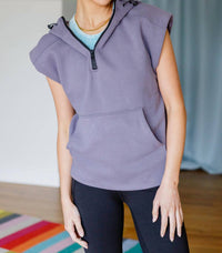 Mono B - Up And Ready Cap Sleeve Workout Hoodie