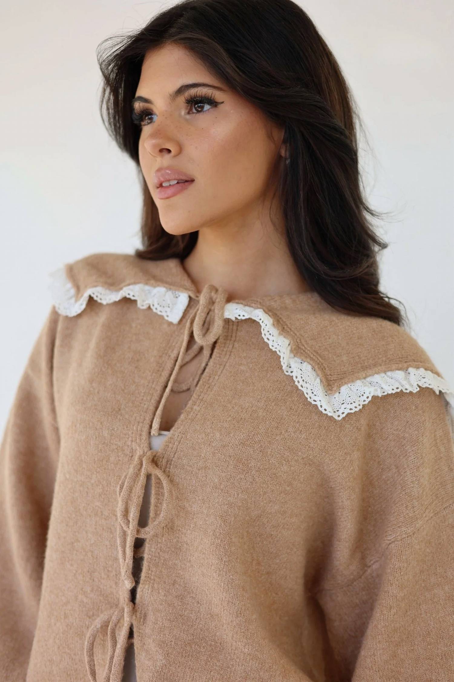 Klesis - Eliza Lace Collar Oversized Cardigan