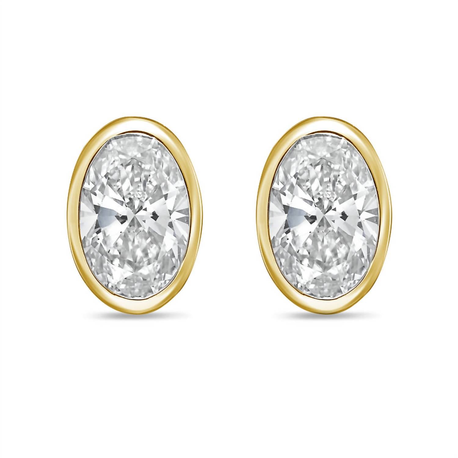 Diana M Jewels - Women's Oval Lab-grown Diamond Stud Earrings (9.00 Tcw) - Elegant Plus