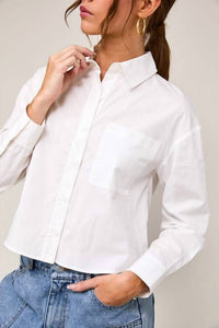 Le Lis - Long Sleeve Cropped Button Down Shirt