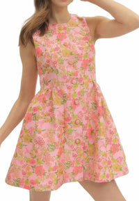Entro - Garden Button Front Party Mini Dress