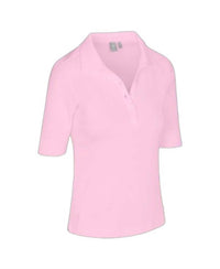 NUSPORT Women's Del Mar Polo in rose quartz - women's t-shirt