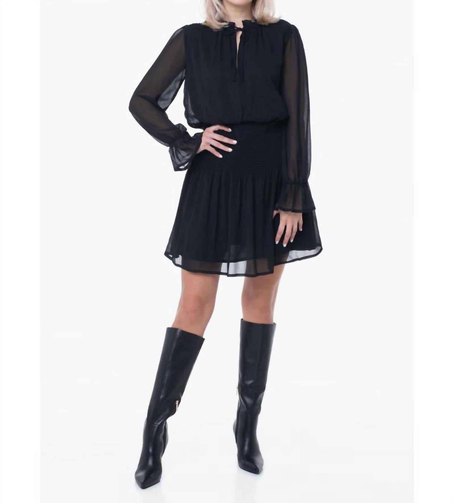 MOLLY BRACKEN Selene Cocktail Dress in black - women's dress - detail view