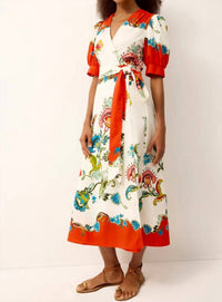 Marie Oliver Rita Wrap Dress in cartagena print - women's dress - alternate view