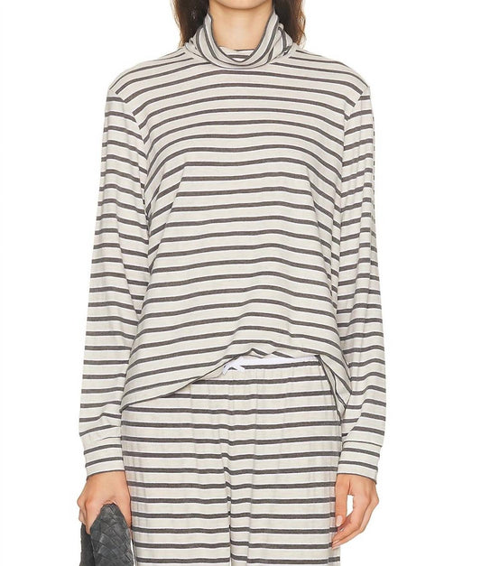 Donni. - Jersey Stripe Turtleneck Top