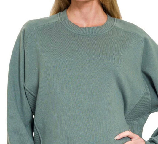 Zenana - Raglan Crewneck Sweatshirt