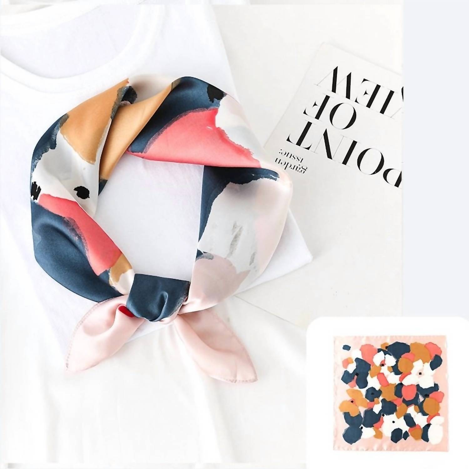 Funkyrel - Women's Polka Dot Square Scarf & Head Wrap
