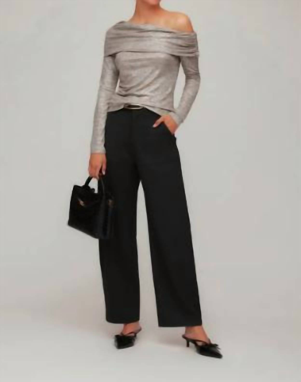 Fifteen Twenty - Agnes Off The Shoulder Metallic Top
