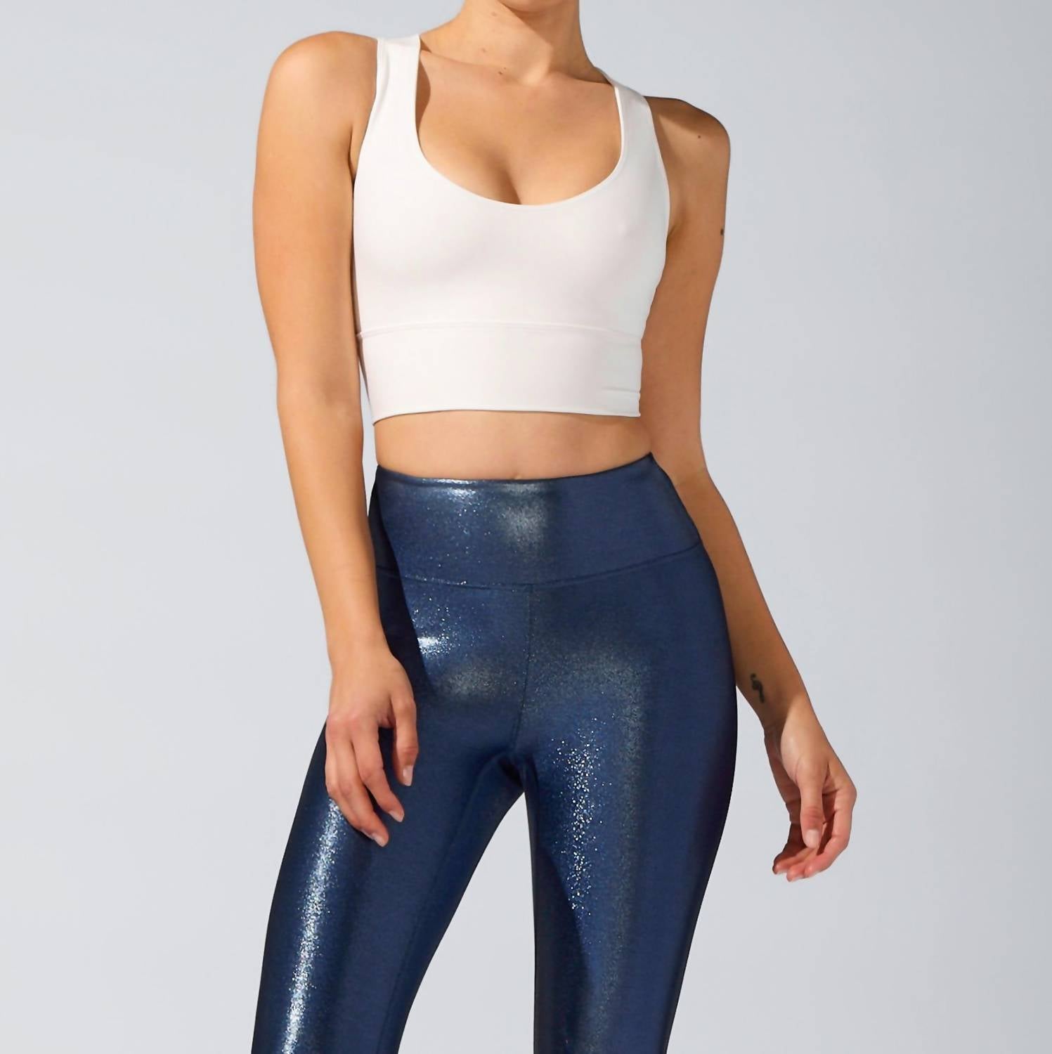 HEROINE SPORT Cross Back Top in white - women's tank top