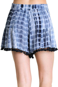 Umgee - Tie Dye Shorts With Tassel Trim